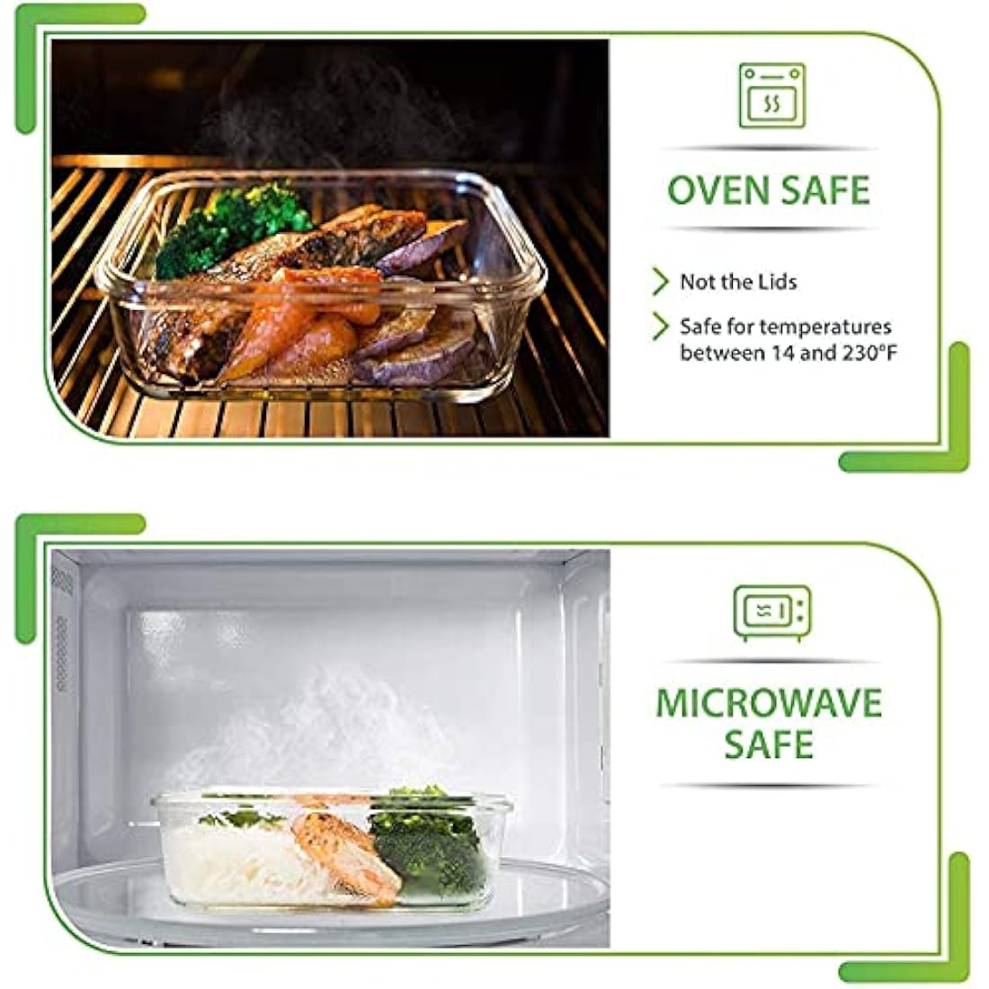 Jolof Store Glass Meal Prep Containers – 5-Pack Airtight Food Storage
