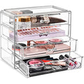Sorbus 4-Drawer Acrylic Makeup Organizer | Clear Cosmetic Storage Case