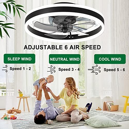 Jolof Store LED Ceiling Fan with Light – 50CM Modern Reversible Fan