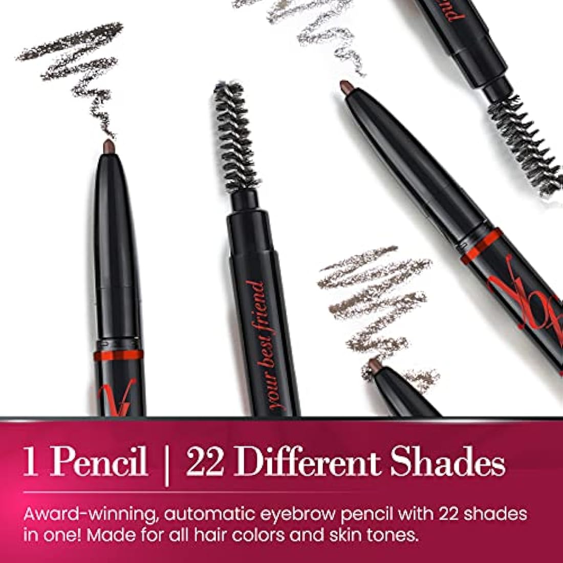 ybf Beauty Universal Eyebrow Pencil Duo with Spoolie - Taupe