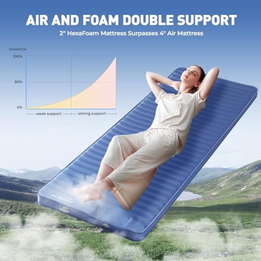 Elegear Self-Inflating Memory Foam Camping Mat with Built-in Foot Pump