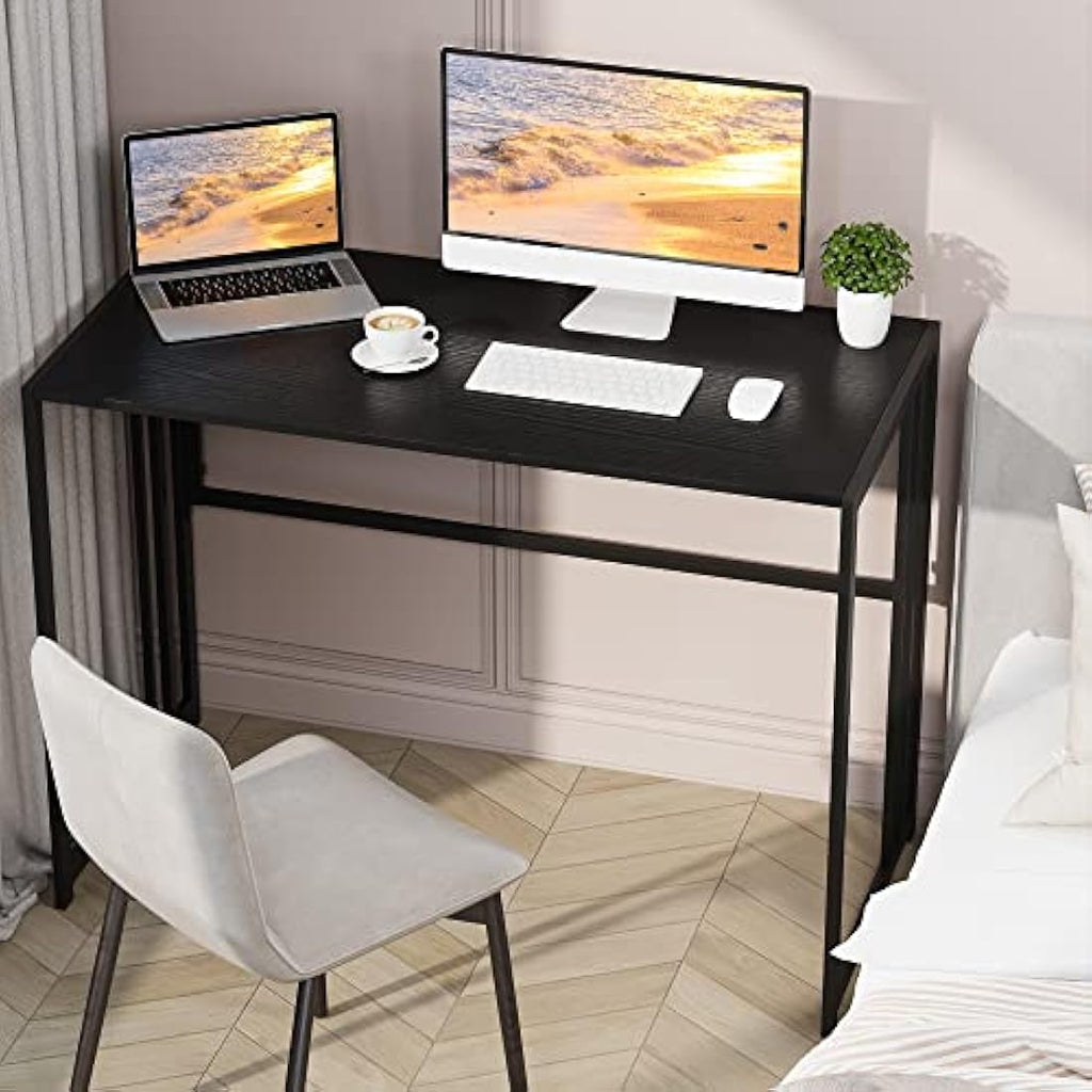 Ulifance Folding Computer Desk – No-Assembly Space Saving Writing Desk