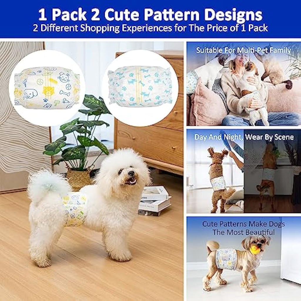 Dono Disposable Male Dog Diapers | Large Absorbent Belly Bands | 48 Count