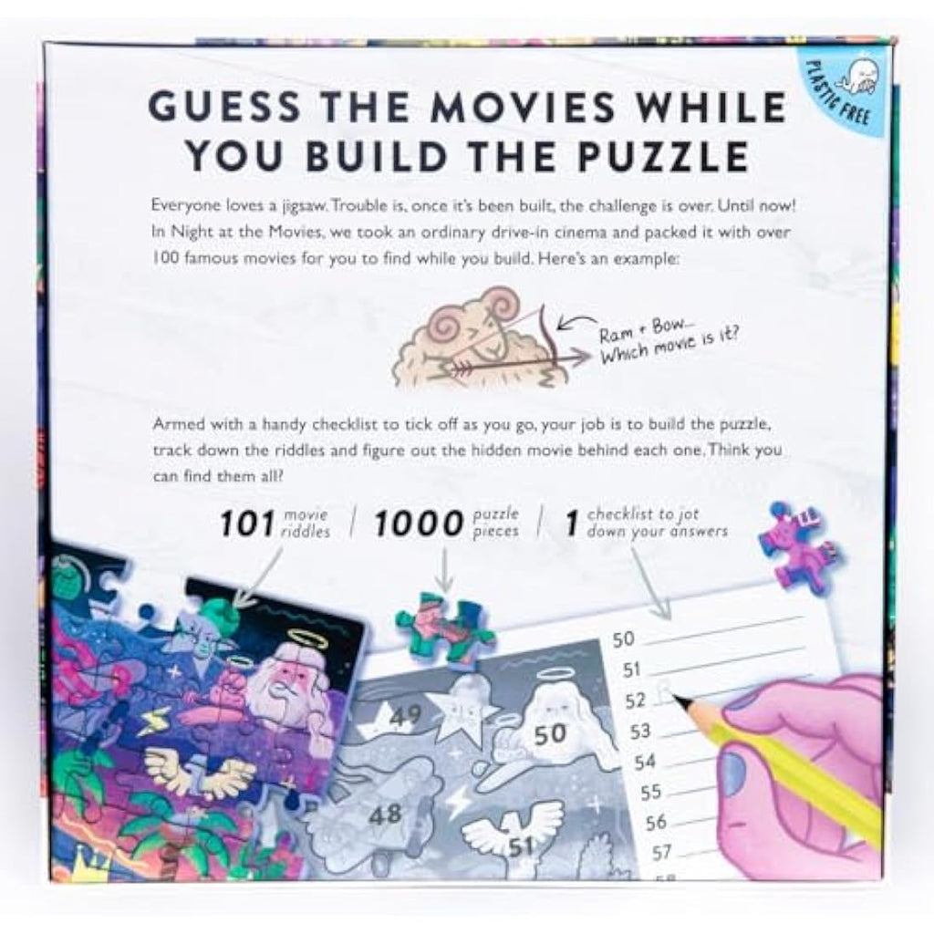 Movie Jigsaw Puzzle for Adults | 1000 Pieces & 101 Riddles