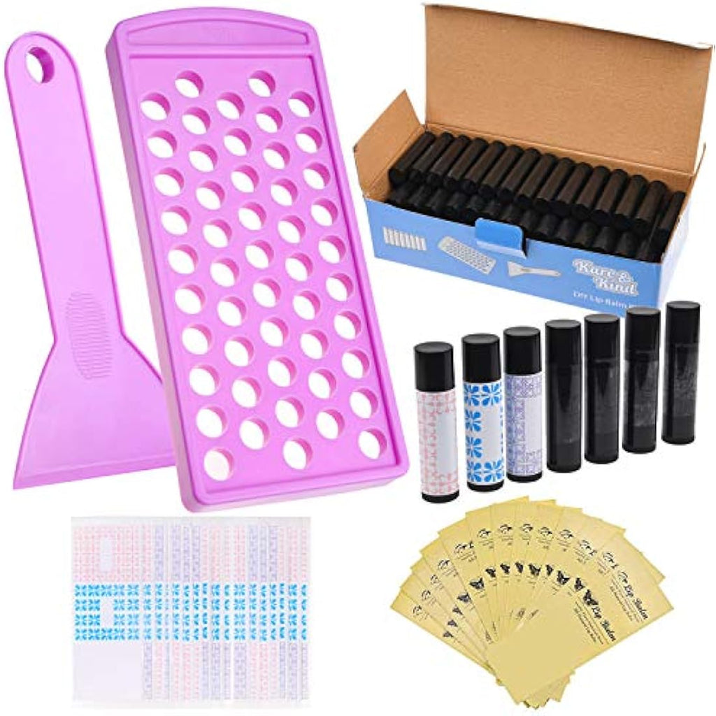 Kare & Kind Lip Balm Filling Tray Kit with 50 Tubes and Stickers
