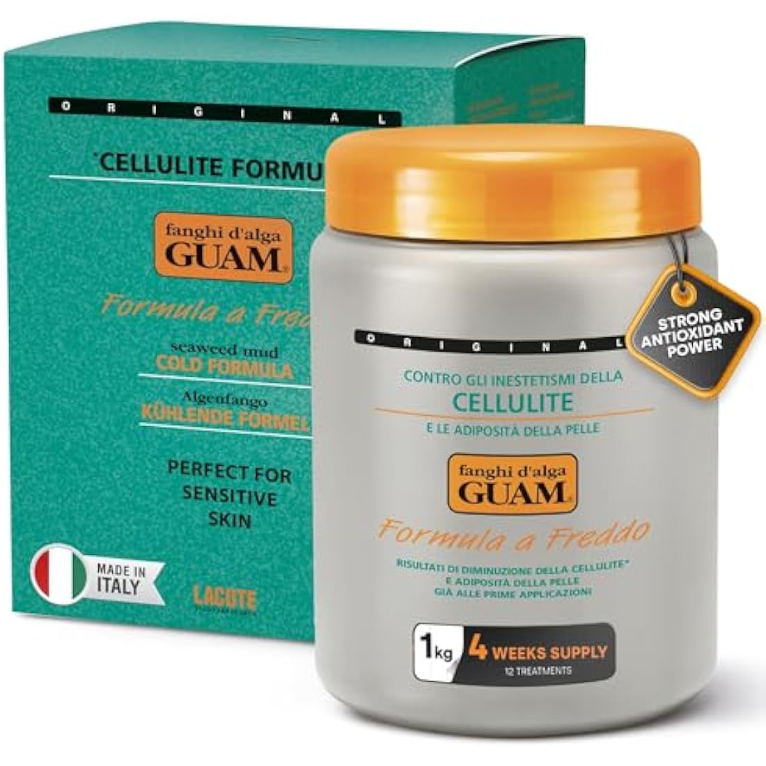 GUAM Seaweed Mud Anti-Cellulite Cooling Wrap - Firming Treatment 1kg