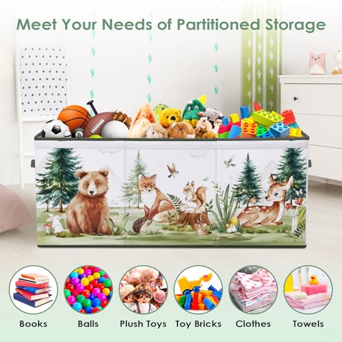 Decalsweet Extra Large Foldable Toy Storage Box with Lid – Oxford Toy Chest