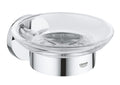 GROHE Start QuickFix Soap Dish with Holder – Chrome Metal and Glass