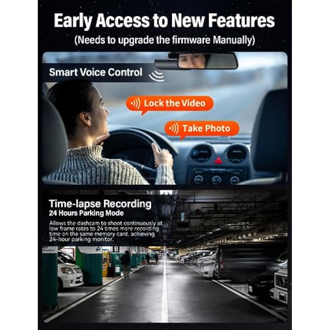 IIWEY EY02 4K Dual Dash Cam – Front and Rear Car Camera with 5GHz WiFi