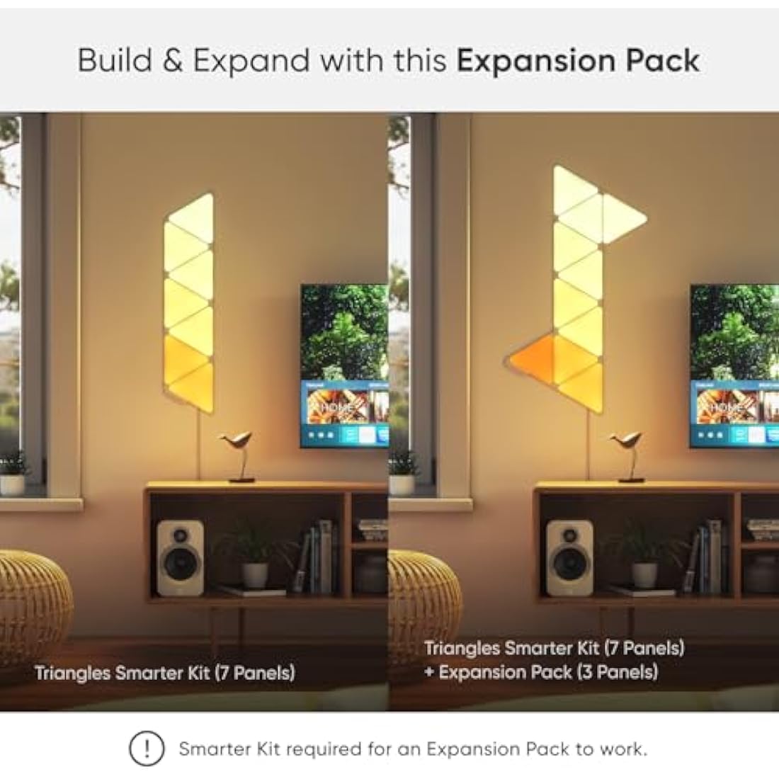 Nanoleaf Shapes Triangle Expansion Pack | 3 Modular RGBW LED Panels