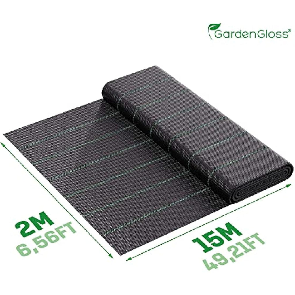 GardenGloss 100gsm Weed Control Membrane – 30m2 UV Stable Fabric