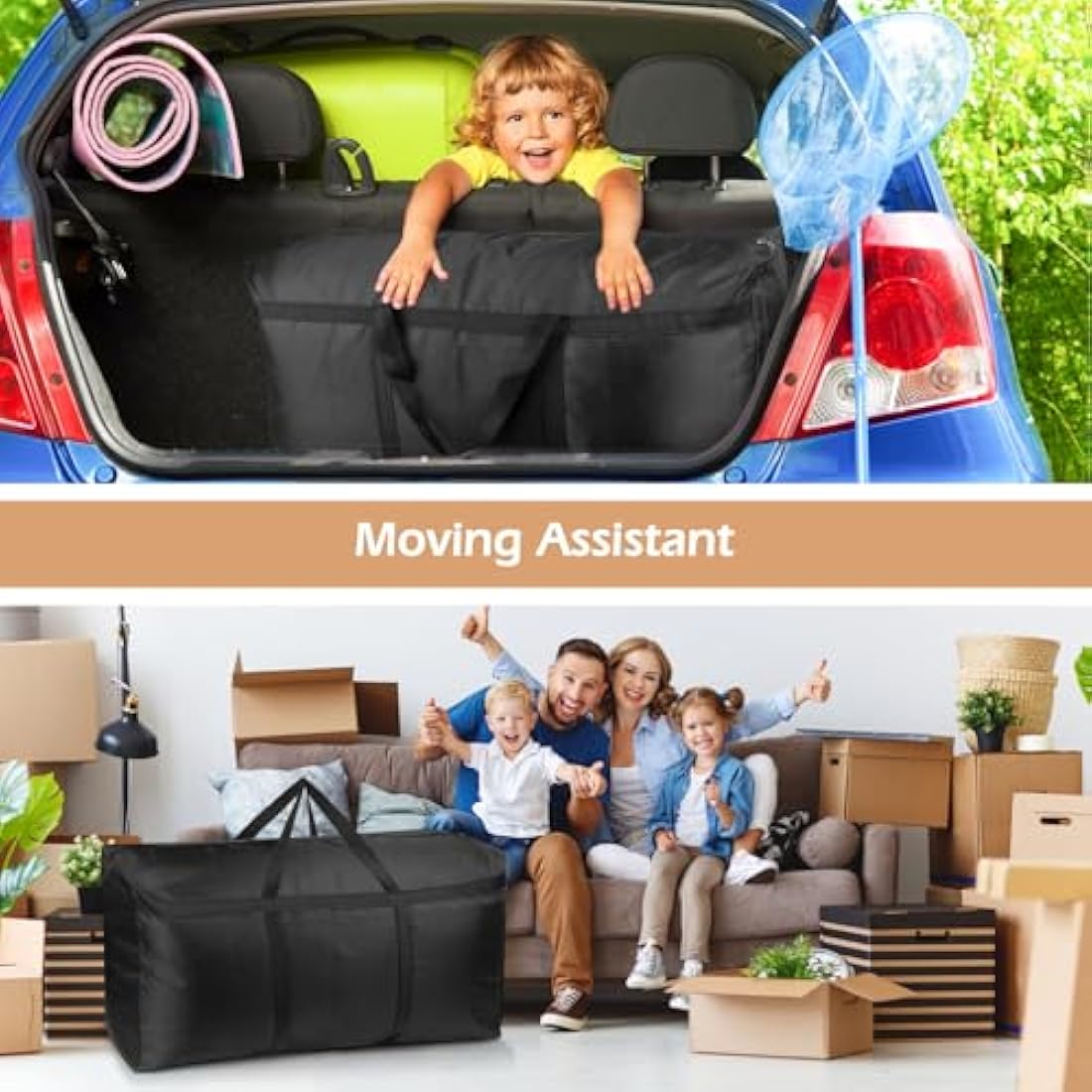 120L Large Storage Bags – 3 Pack Moving Boxes for Bedding