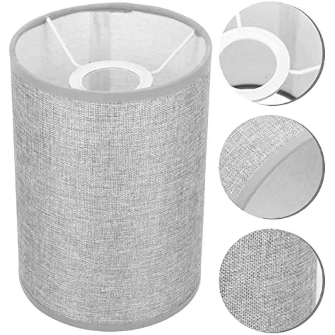 Linen Drum Lamp Shade – 2pcs Clip-on Cylinder Fabric Shades