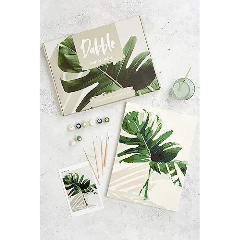 Dabble Paint by Numbers Kit for Adults - Floral Canvas with Acrylic Paint