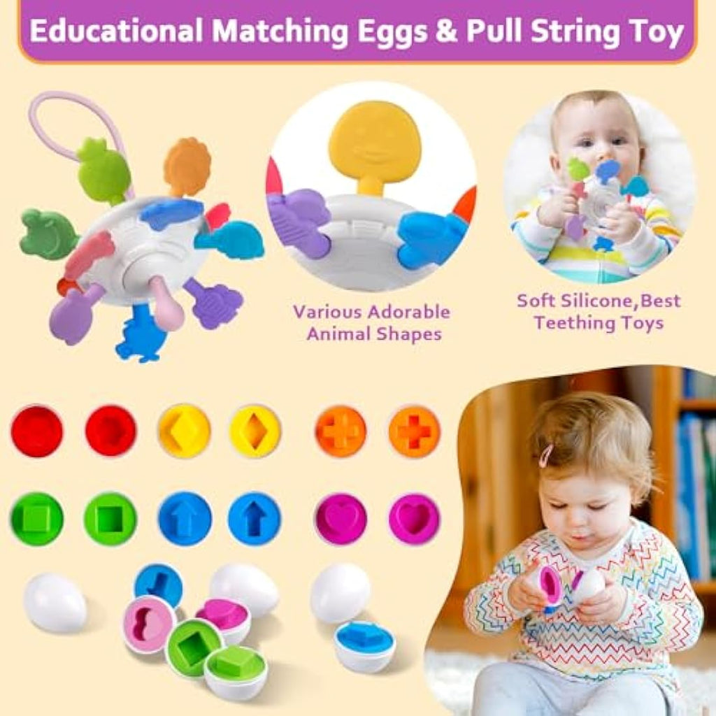 6-in-1 Montessori Baby Sensory Toys & Teething Set (6-12 Months)