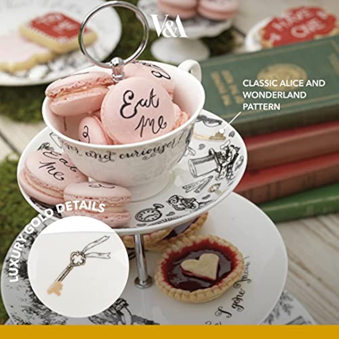 V&A Alice In Wonderland 3-Tier Cake Stand | Fine China Serving Set