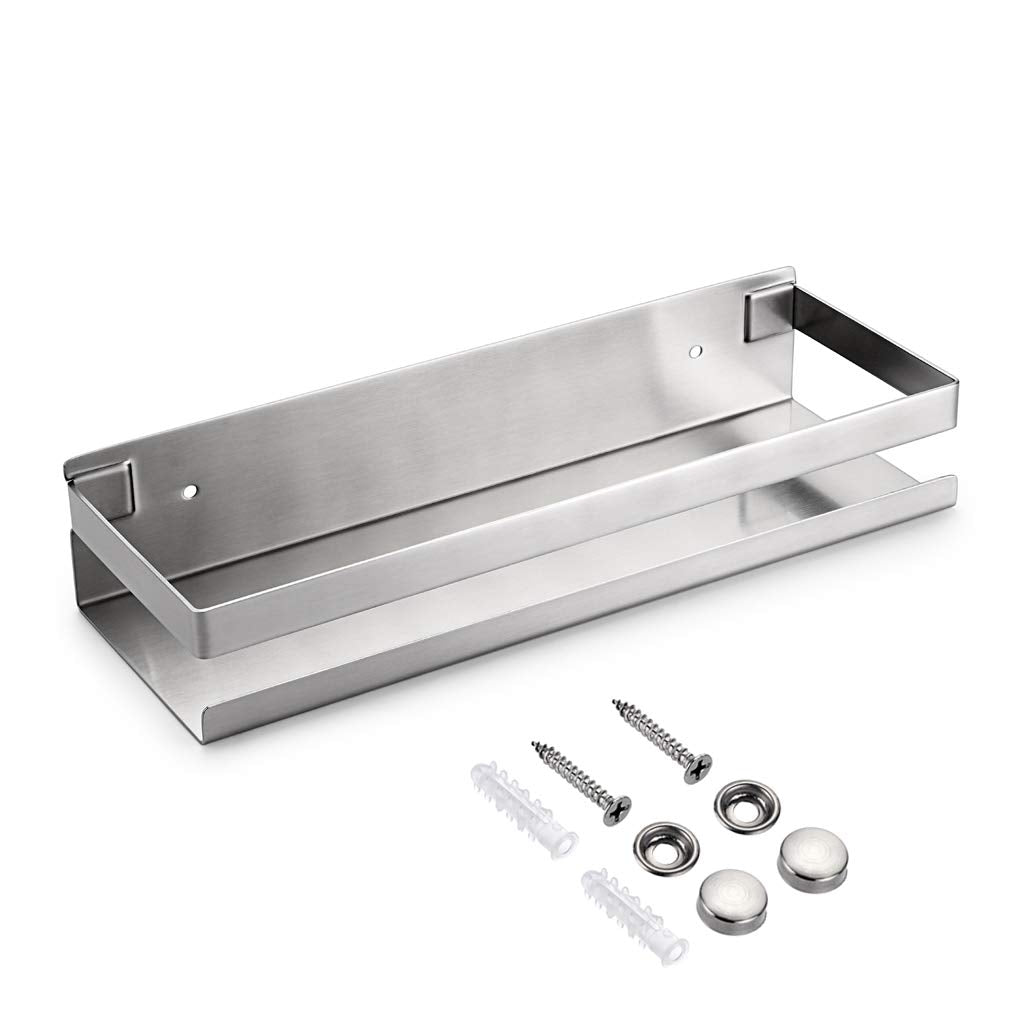 Stainless Steel Bathroom Corner Shelf – Wall Mounted Silver