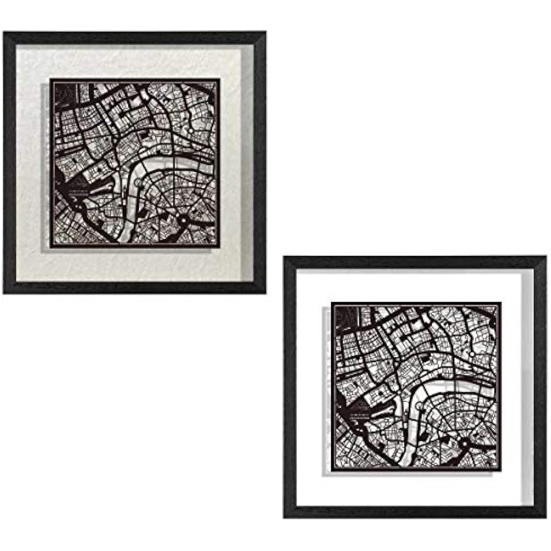London Paper Cut Map Wall Art –  Framed 9x9 Paper Decor