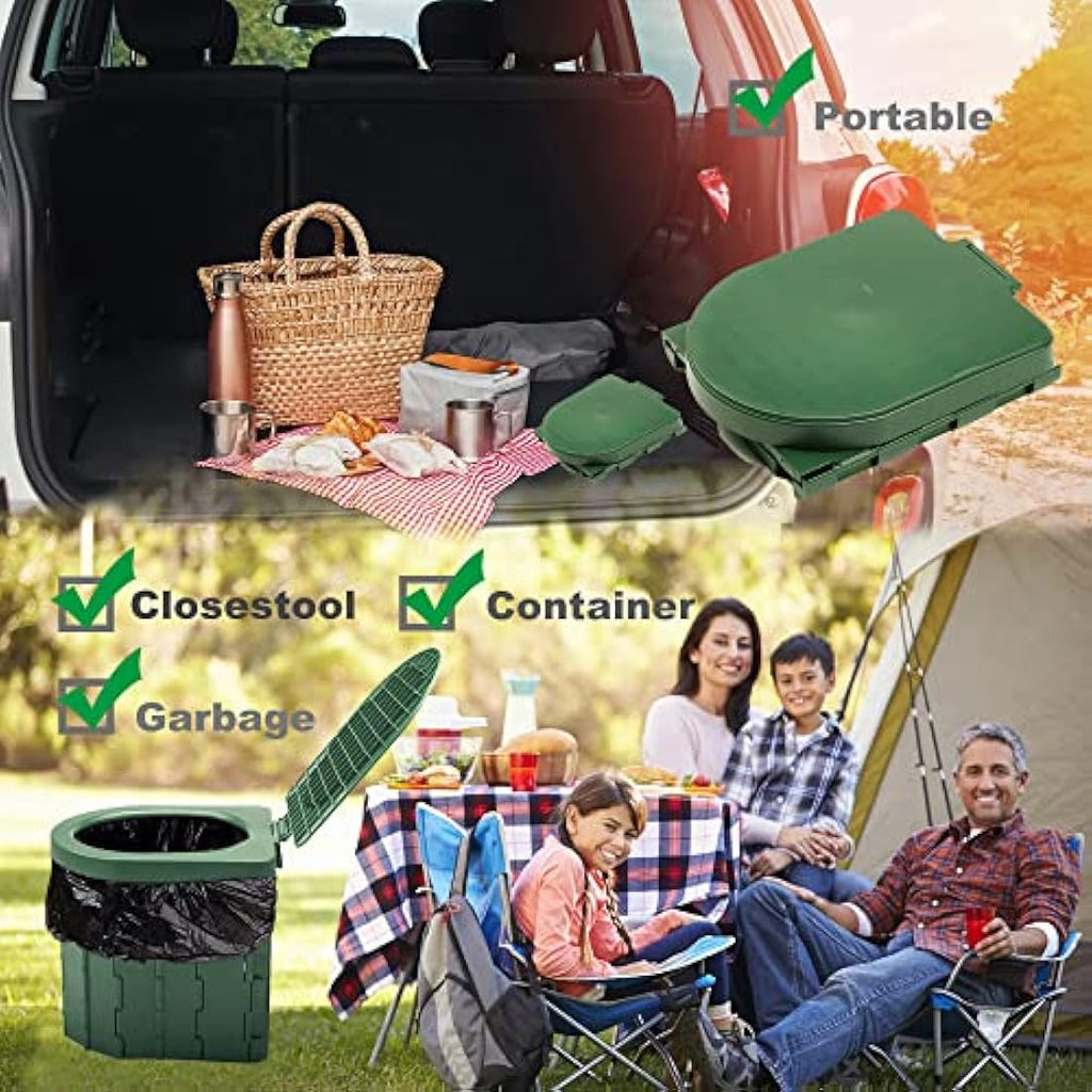 Portable Camping Toilet – Collapsible ABS Outdoor Potty with Bags