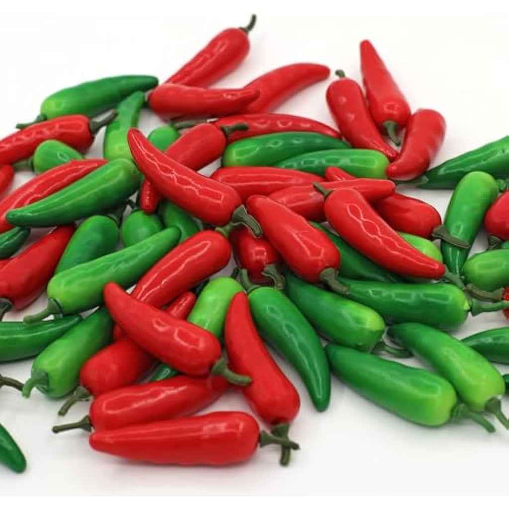 60PCS Artificial Mini Hot Chili Peppers for Kitchen Decor