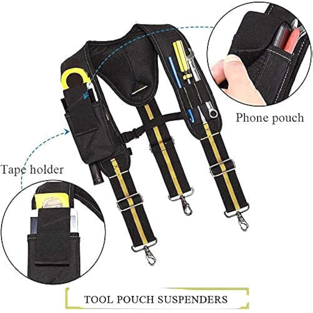 TUYU Heavy Duty Tool Belt Suspenders | Padded 1680D Nylon Work Rig