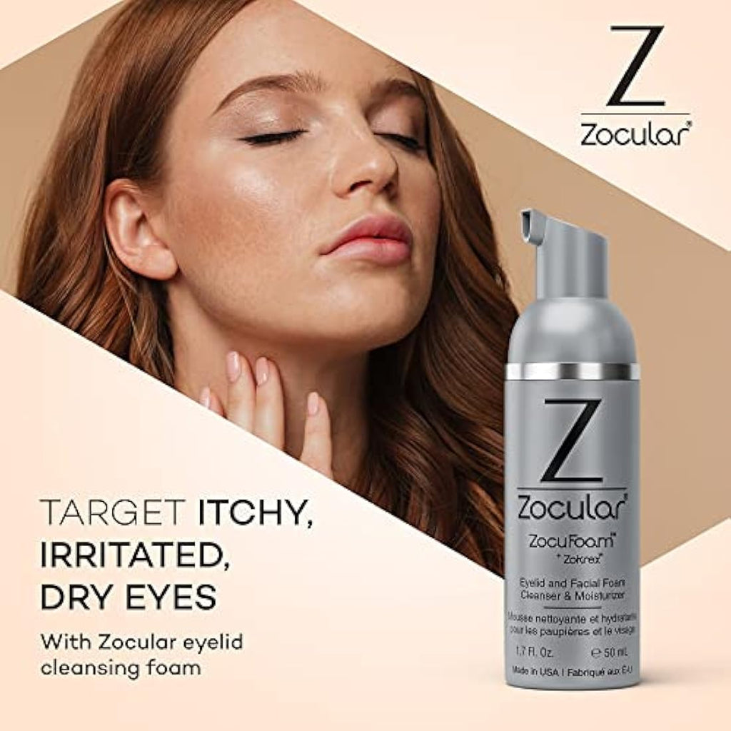 Zocular ZocuFoam Eyelid Cleanser – Okra-Based Foam for Dry Eyes, 50ml