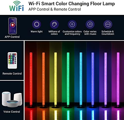 EDISHINE Smart RGB LED Floor Lamp | Alexa Compatible Music Sync Light