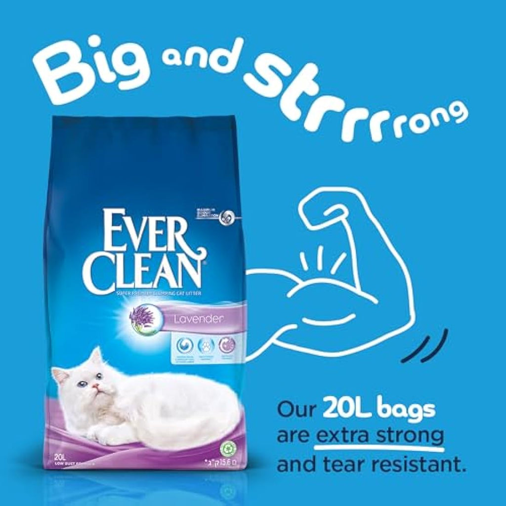 Ever Clean Lavender Clumping Cat Litter – Premium Clay Formula, 20L