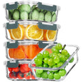 VERONES 36oz Glass Meal Prep Containers - 5 Pack Airtight Food Storage