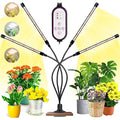 Garpsen Full Spectrum LED Grow Light - 4-Head Plant Lamp with Timer