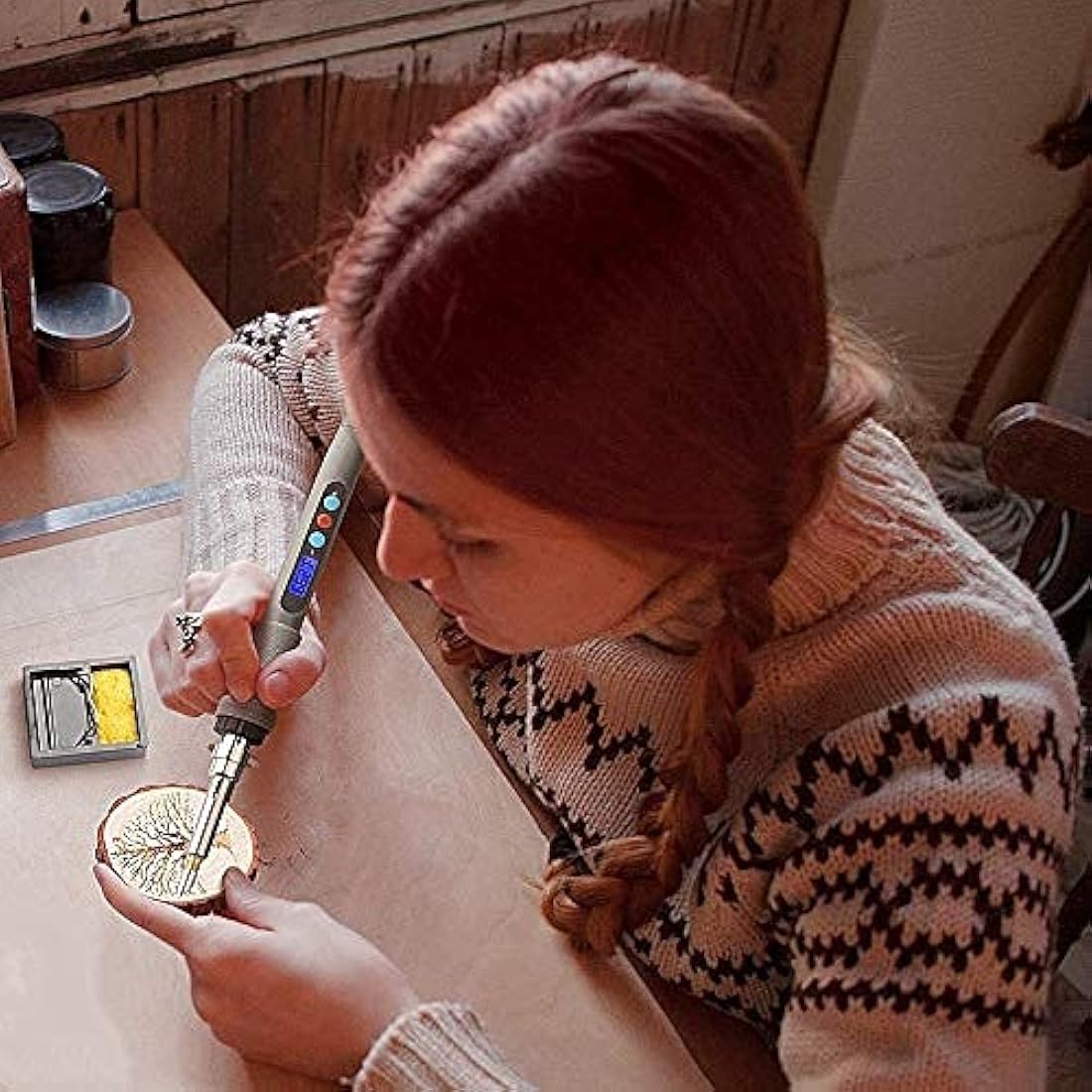 77Pcs Wood Burning Kit – 60W LCD Pyrography Pen Set