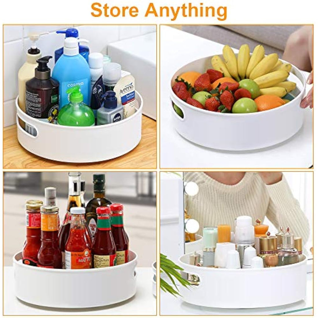 Lazy Susan Turntable Organizers - 9" & 12" Non-Slip 2-Pack