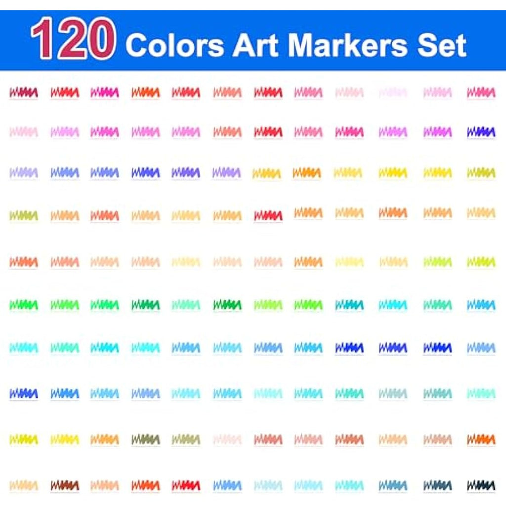 Halobios 120 Dual Tip Brush Pens | Felt Tip Markers for Adult Colouring
