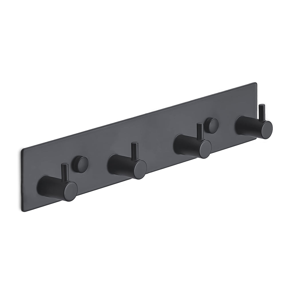 Brute Strength – Stainless Steel wall Coat Rack – Black – 4 Hooks · 25 cm - image 1
