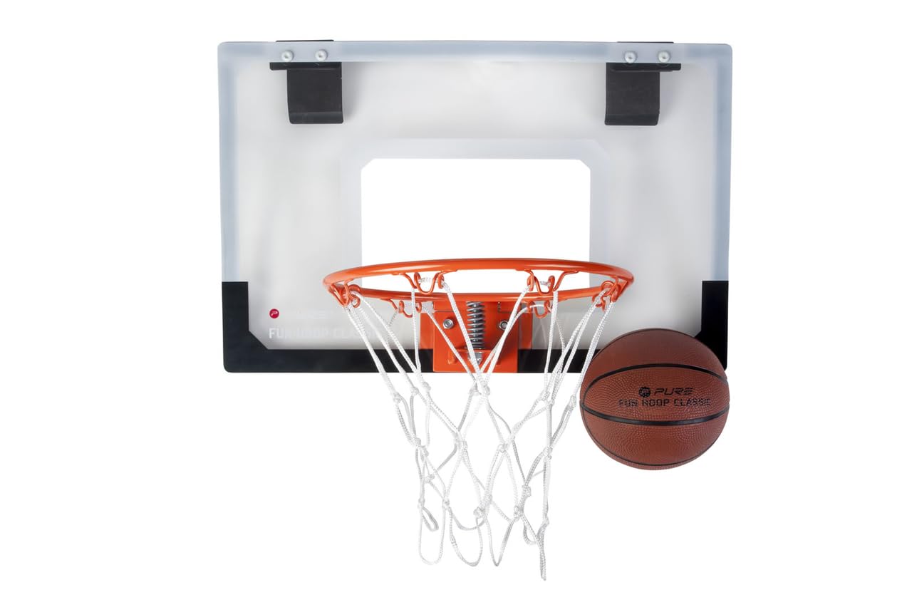 Pure2Improve Mini Indoor Basketball Hoop Set with Ball – White