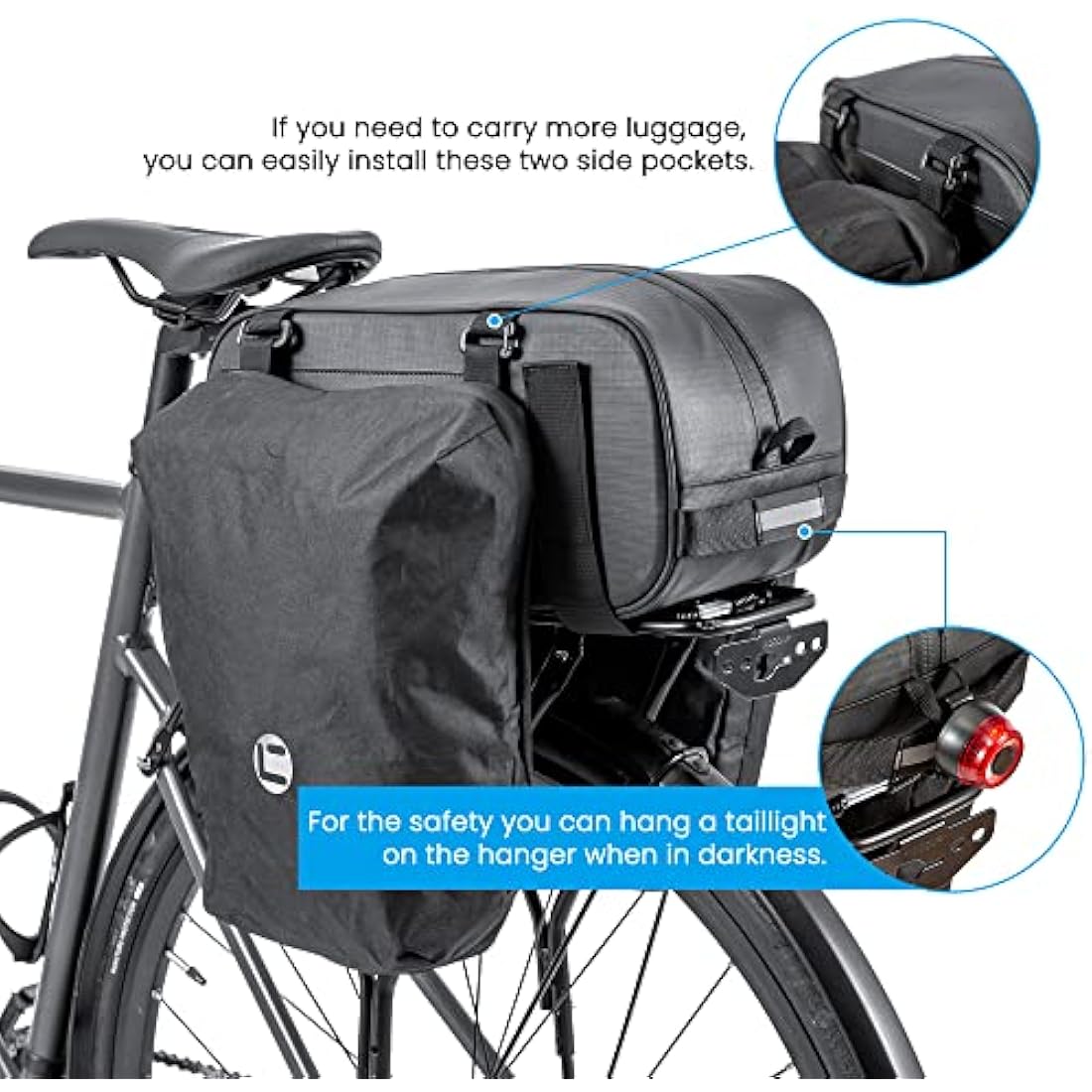 26L Waterproof Bike Trunk Bag – MTB Rear Rack Pannier