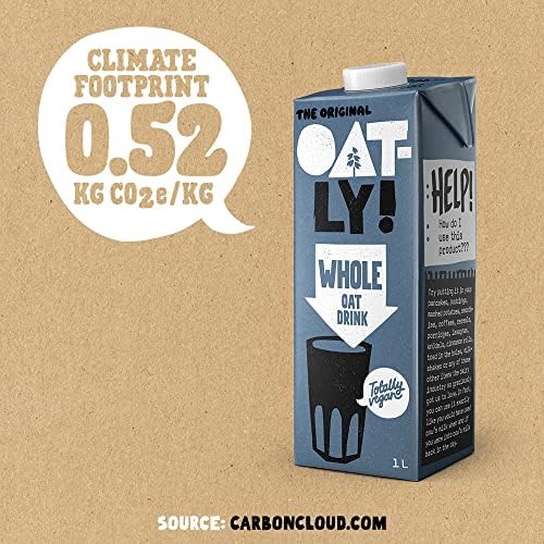 Oatly Whole Oat Milk - 1L Dairy Free Plant Based Drink (Pack of 6)