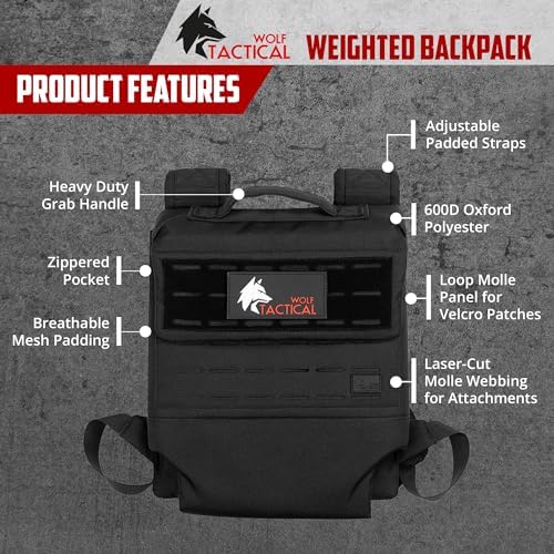 Wolf Tactical Weighted Rucking Backpack for Weight Plates |