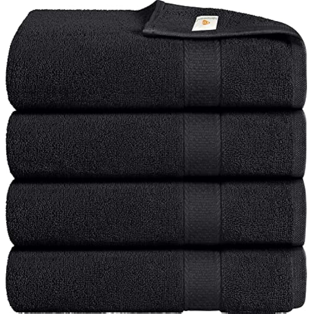 Egyptian Cotton Bath Towels - 4 Pack Soft Absorbent Black