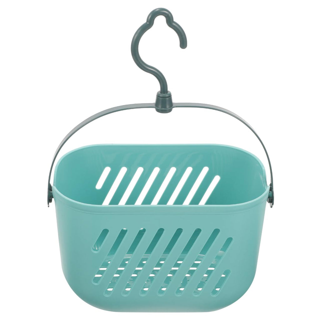 Baluue Hanging Shower Basket with Hook - Plastic Bathroom Storage Organiser for College Dorm Room Essentials