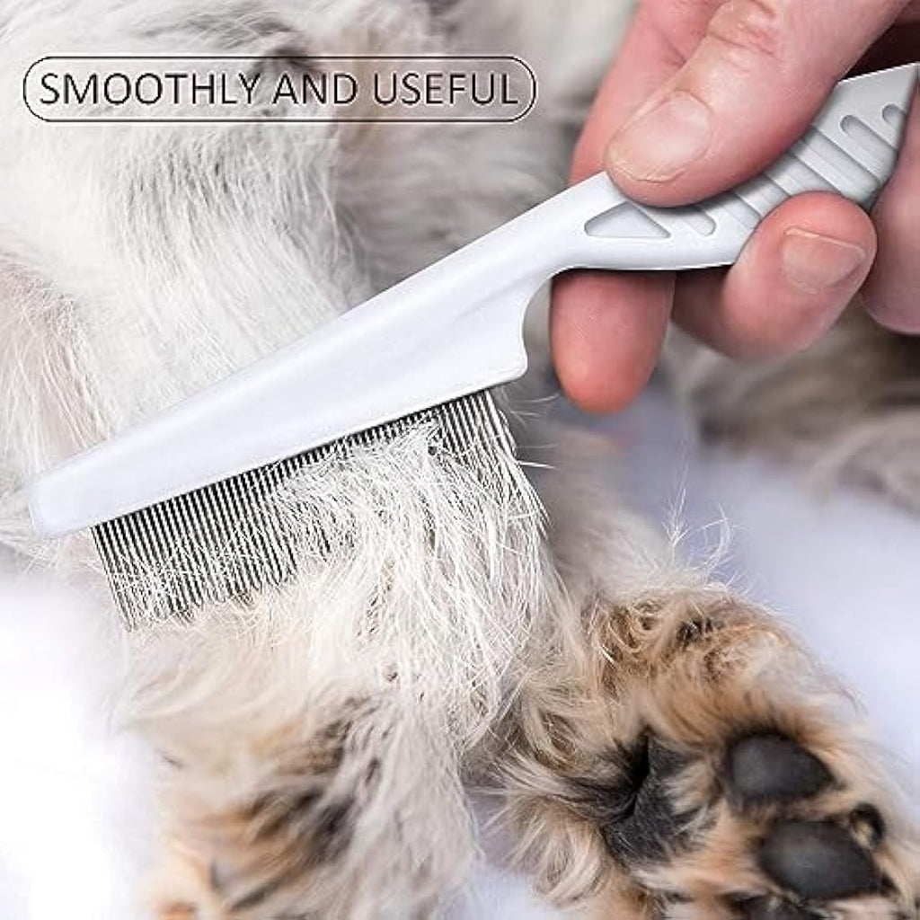 AOSEA 6-Piece Flea Comb Set for Cats and Dogs – Stainless Steel Grooming Kit