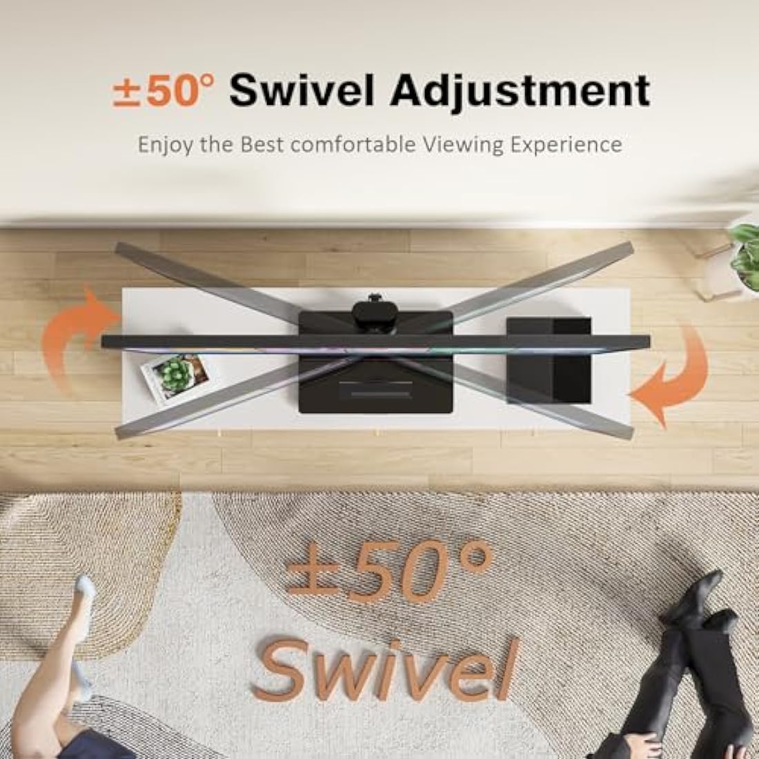 Jolof Store Universal Swivel TV Stand | 13-32 Inch Height Adjustable Base