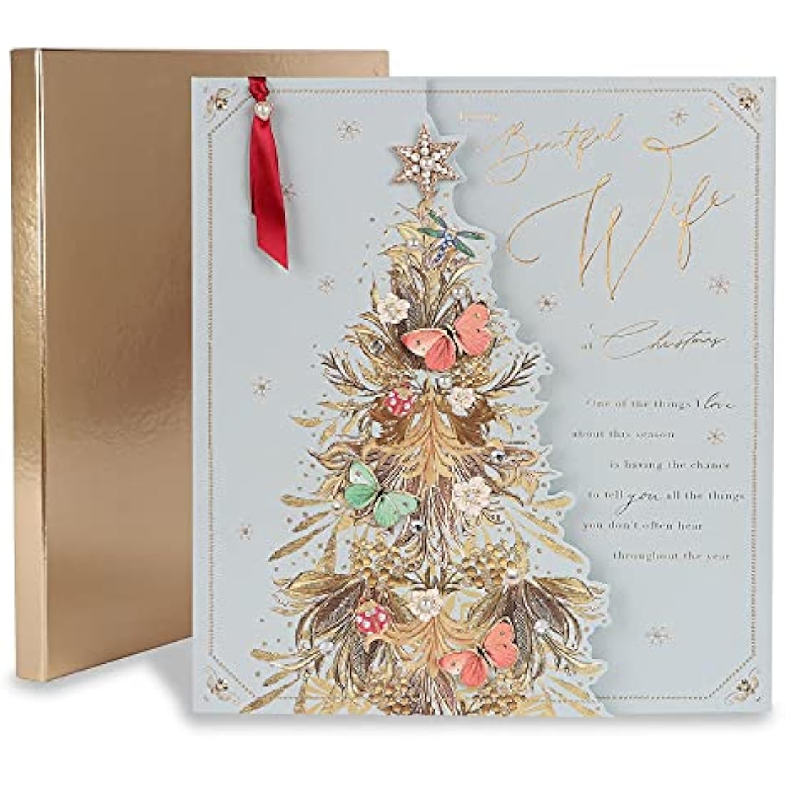 Clintons Luxury Christmas Card for Wife – Large Multi-Colour FSC Card