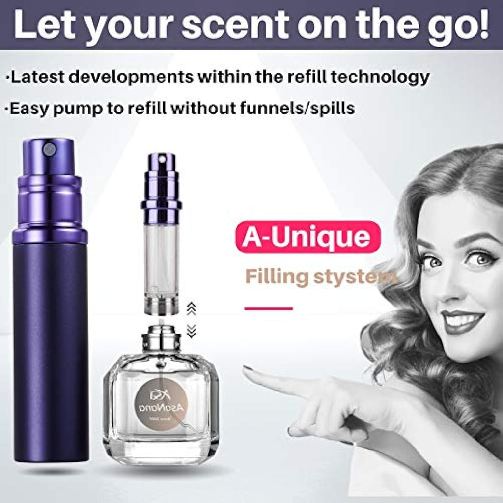 AsaNana Perfume Atomiser – 5ml Refillable Leakproof Travel Bottle