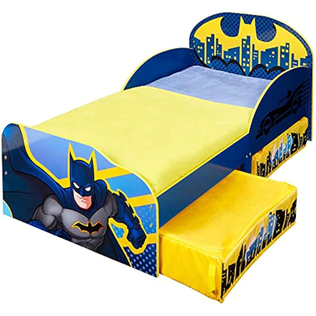Batman Kids Toddler Bed with Storage Drawers -  Blue