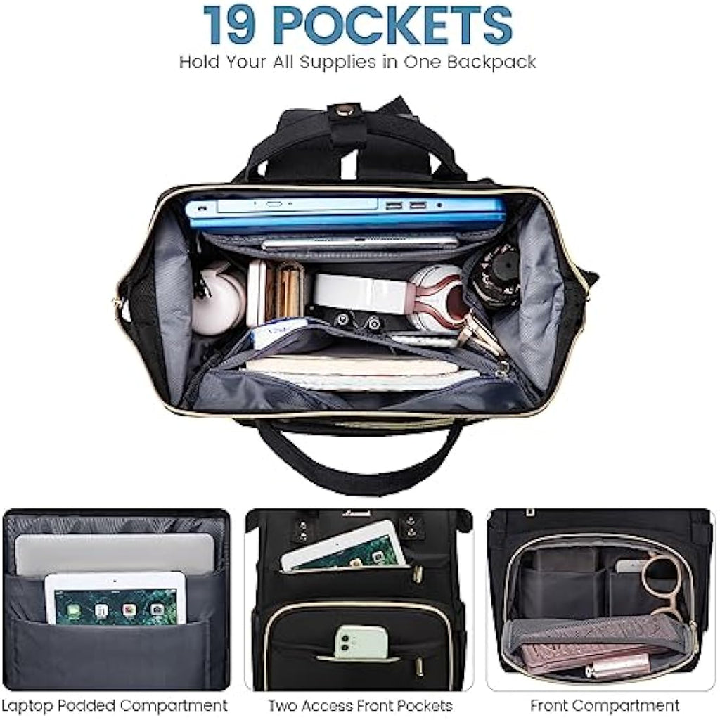 LOVEVOOK Laptop Backpack 15.6 Inch - Waterproof Travel Bag with USB Port