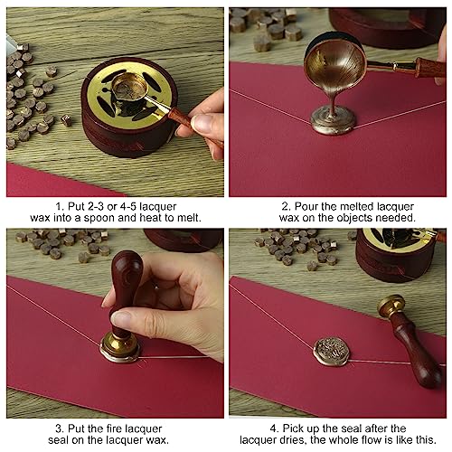 Jolof Store Sealing Wax Beads Kit – 300 Pcs Octagon Wax with Melting Spoon
