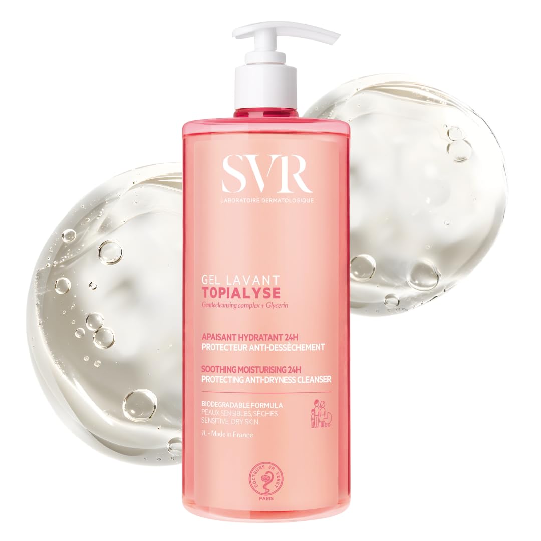 SVR Topialyse Gel Wash – Hydrating Face & Body Cleanser for Sensitive Skin