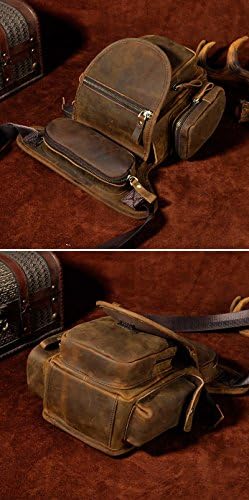 Mens Genuine Leather Motorcycle Drop Leg Bag & Waist Pack