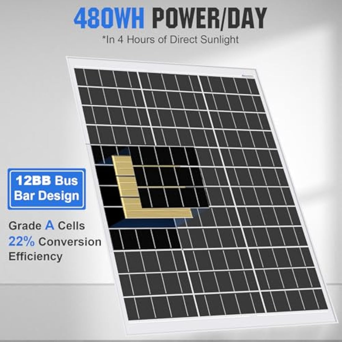 ECO-WORTHY 120W 12V Monocrystalline Solar Panel Kit for RV and Boat